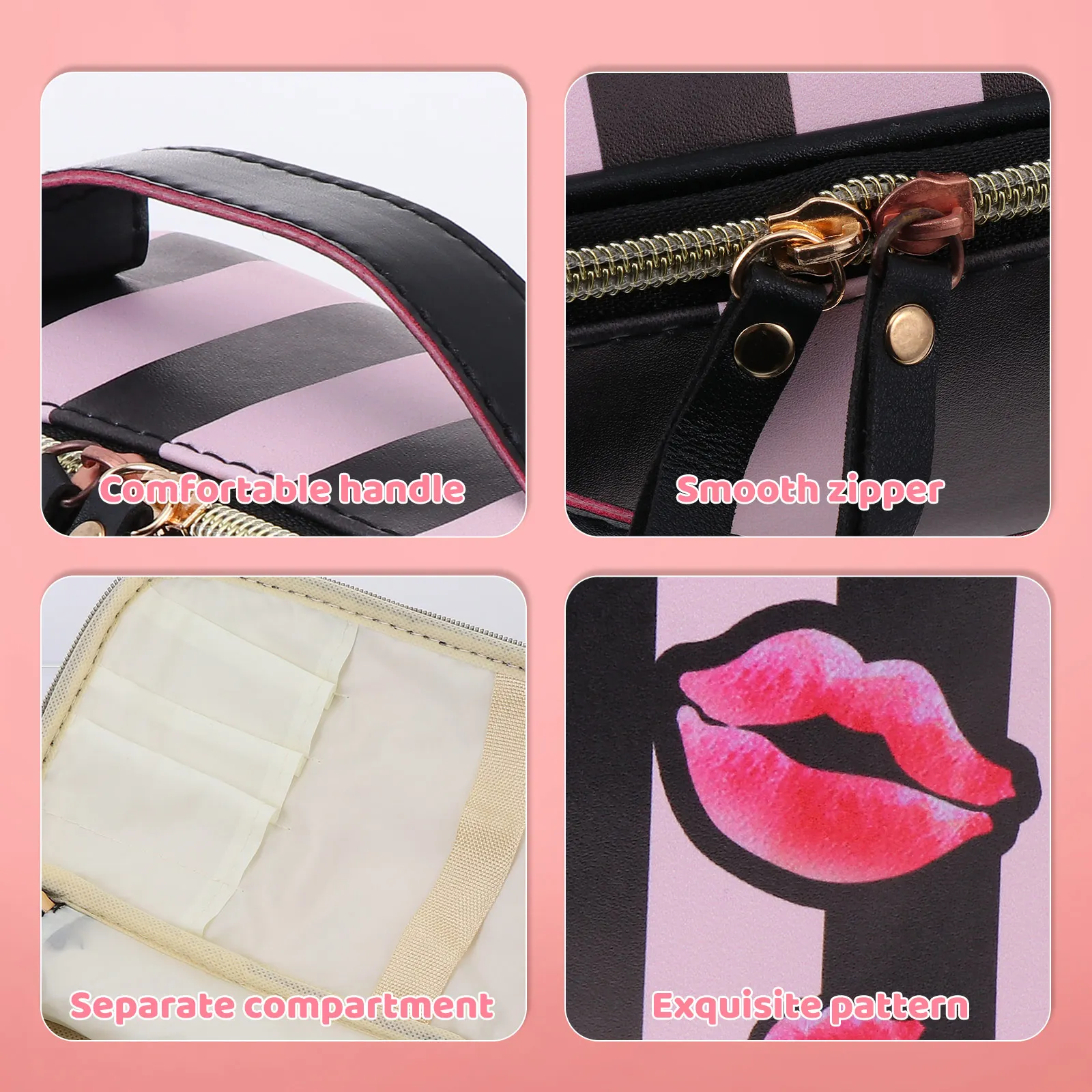 1pc Striped Pu Storage Waterproof Toiletry Bag For Women Travel Lightweight Makeup Organizer Zipper Large Capacity Portable
1pc Striped Pu Storage Waterproof Toiletry Bag For Women Travel Lightweight Makeup Organizer Zipper Large Capacity Portable