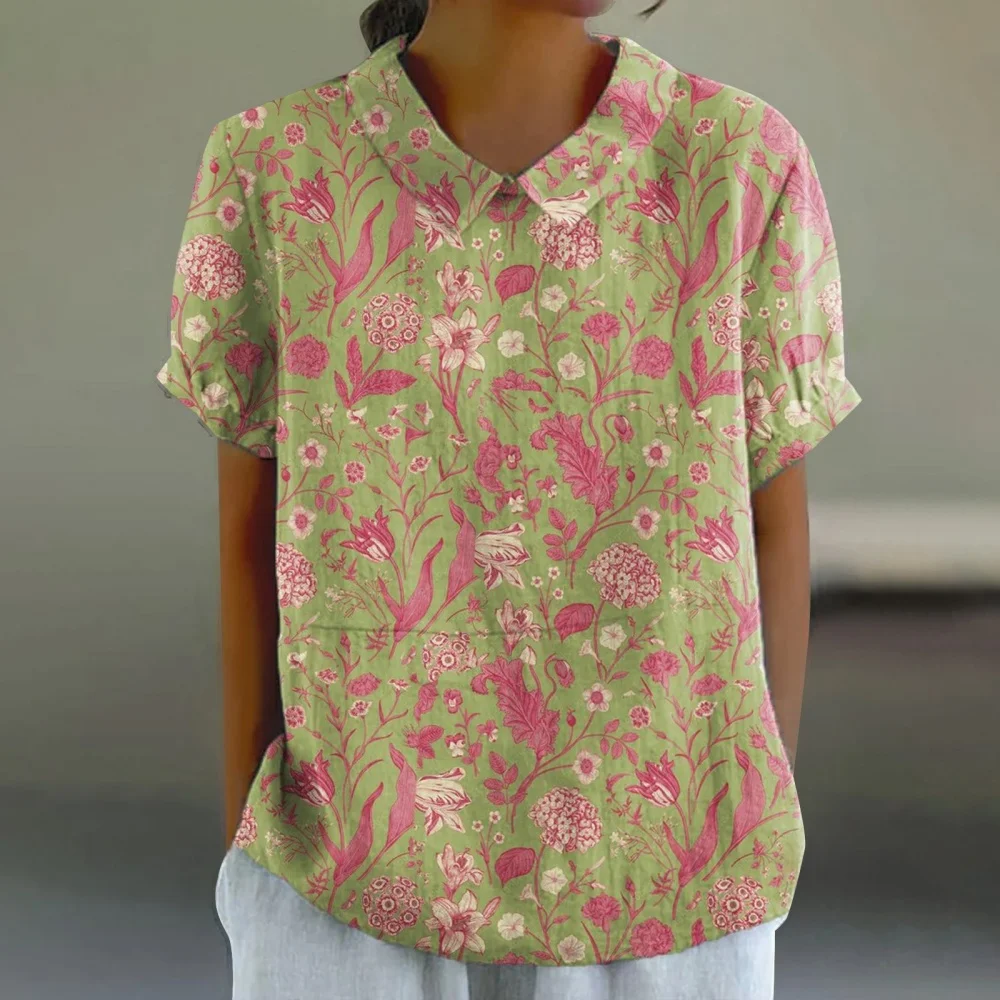 2025 Workout Shirt Women Casual Print Short Sleeve T Shirt Slim Fit Lapel Blouse With Button Women Fashion Trend Top Blouse
2025 Workout Shirt Women Casual Print Short Sleeve T Shirt Slim Fit Lapel Blouse With Button Women Fashion Trend Top Blouse
