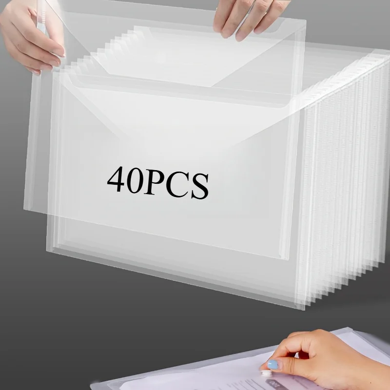 20pcs/40pcs A4 transparent plastic folder, office supplies and file storage and organization device Essential for back to school 
20pcs/40pcs A4 transparent plastic folder, office supplies and file storage and organization device Essential for back to school