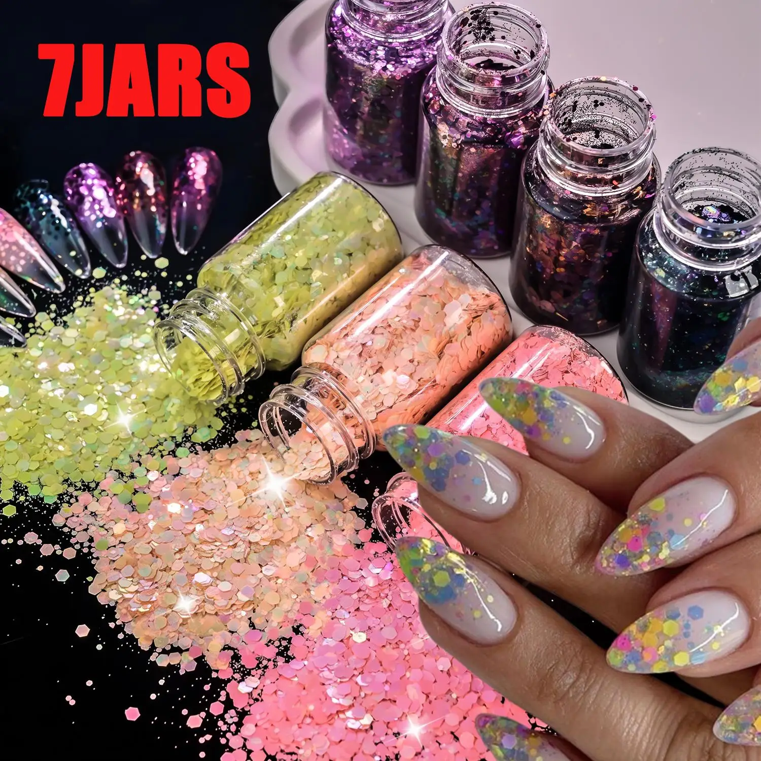 7Colors 3D Mixed-Sizes Hexagon Nail Glitter Sequins Holographic Hexagons Nails Flakes DIY Home Salon Manicure Paillettes Decor P
7Colors 3D Mixed-Sizes Hexagon Nail Glitter Sequins Holographic Hexagons Nails Flakes DIY Home Salon Manicure Paillettes Decor P