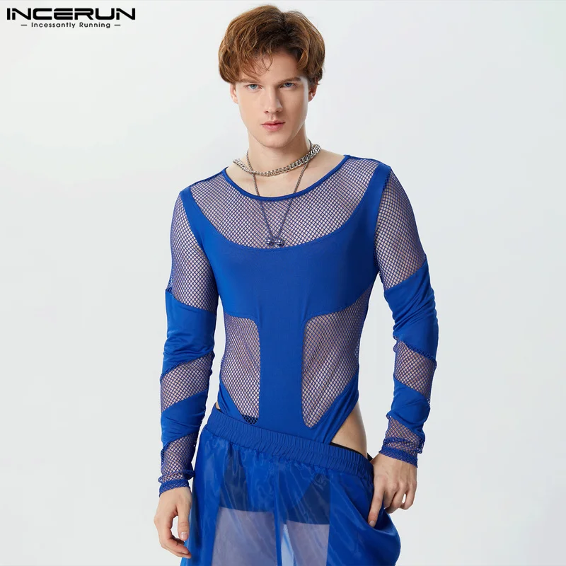 2024 Men's Bodysuits Mesh Patchwork Fitness O-neck Long Sleeve Rompers Men Streetwear Sexy Transparent Fashion Bodysuit INCERUN
2024 Men's Bodysuits Mesh Patchwork Fitness O-neck Long Sleeve Rompers Men Streetwear Sexy Transparent Fashion Bodysuit INCERUN