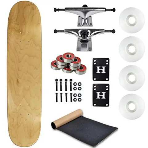 Complete Skateboard Natural 8.75" with Silver Trucks and White Wheels