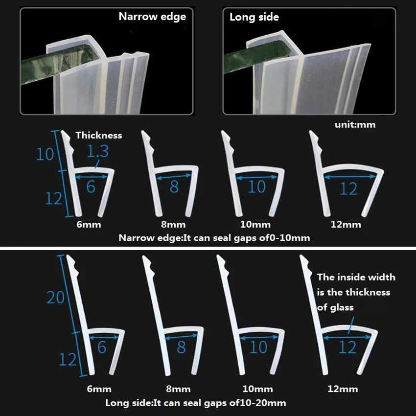 F/H/U-Shape Bath Shower Screen Door Window Seal Strip Gap Weatherstrip Curved Flat Rubber,For5/6/8/10/12mm Thickness
F/H/U-Shape Bath Shower Screen Door Window Seal Strip Gap Weatherstrip Curved Flat Rubber,For5/6/8/10/12mm Thickness