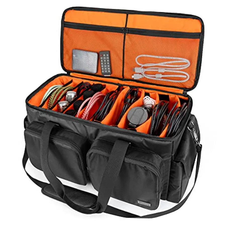 DJ Cable File Bag with Detachable Padded Bottom and Dividers Travel Gig Bag for Professional DJ Gear Musical Instrument and Acc
DJ Cable File Bag with Detachable Padded Bottom and Dividers Travel Gig Bag for Professional DJ Gear Musical Instrument and Acc