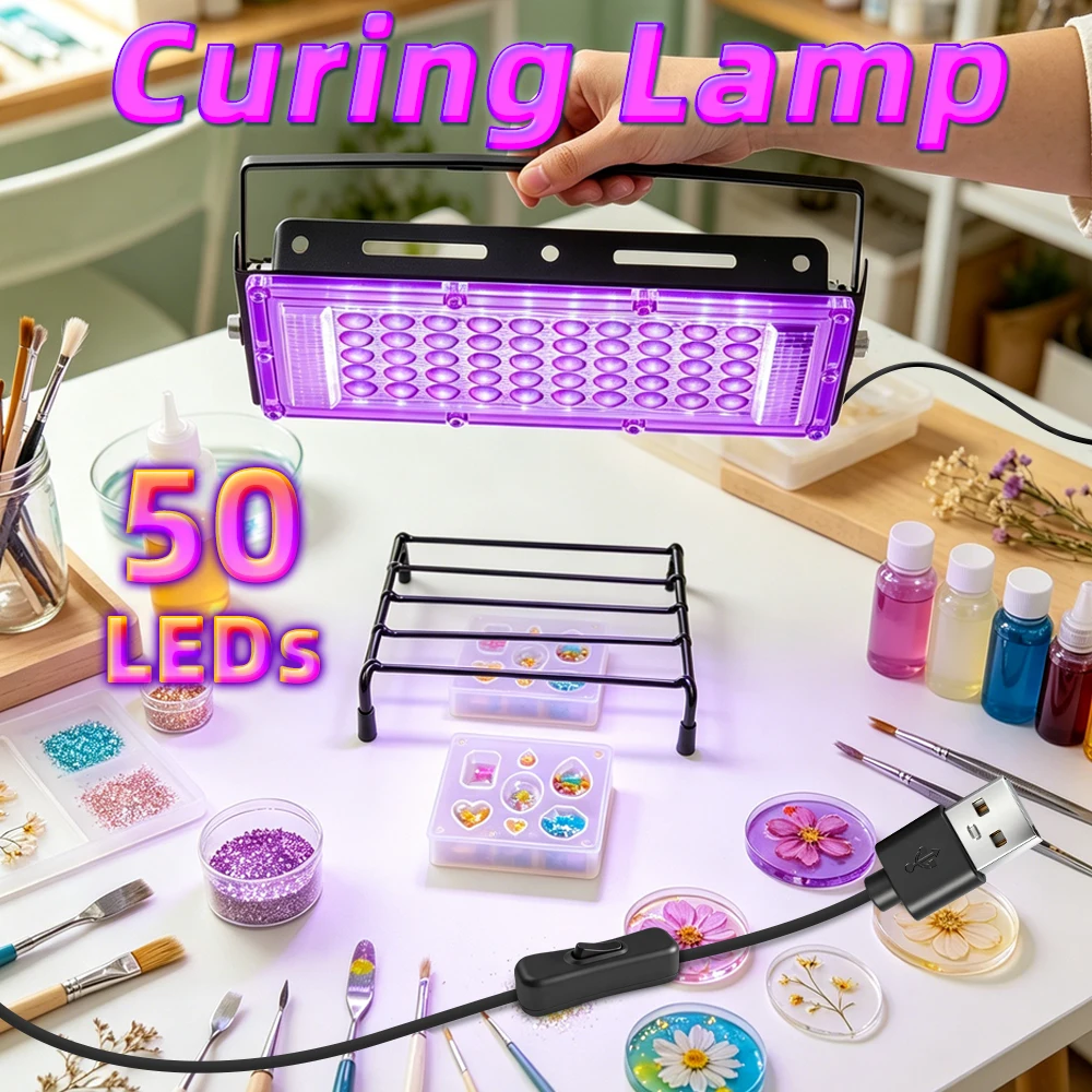 50 LEDs Gel Curing Lamp, Portable Resin Curing Light with Stand, for New Year & Valentine's Day DIY Crafts
50 LEDs Gel Curing Lamp, Portable Resin Curing Light with Stand, for New Year & Valentine's Day DIY Crafts