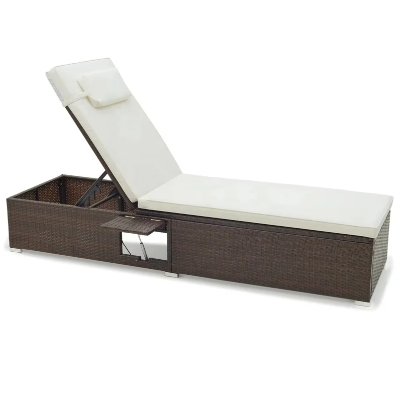 Outdoor Wicker Rattan Chaise with Adjustable Backrest with Cushion
Outdoor Wicker Rattan Chaise with Adjustable Backrest with Cushion