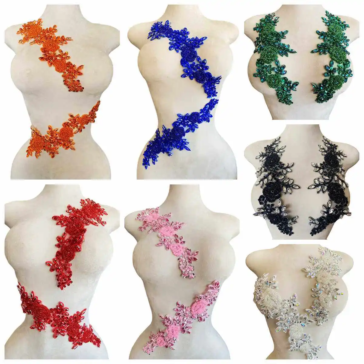 16 Colors Wedding Gowns Bridal Dress Decoration Accessories Luxury Floral Lace Applique Fabric Crystals Heavy Embellishments
16 Colors Wedding Gowns Bridal Dress Decoration Accessories Luxury Floral Lace Applique Fabric Crystals Heavy Embellishments