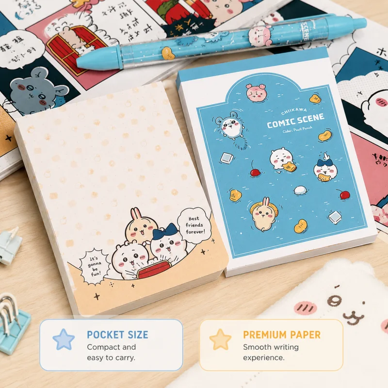 Chiikawa Mini Notebook Portable Memo Journal School Office Stationery Supplies Residue Free Clean Writing Cute Kawaii Cartoon
Chiikawa Mini Notebook Portable Memo Journal School Office Stationery Supplies Residue Free Clean Writing Cute Kawaii Cartoon
