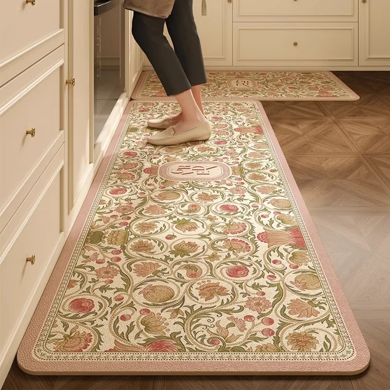 PVC Kitchen Floor Mats European Retro Floral Oil-proof Water Proof Bathroom Leather Carpets Firm Non-slip Balcony Rugs 러그 Ковер
PVC Kitchen Floor Mats European Retro Floral Oil-proof Water Proof Bathroom Leather Carpets Firm Non-slip Balcony Rugs 러그 Ковер
