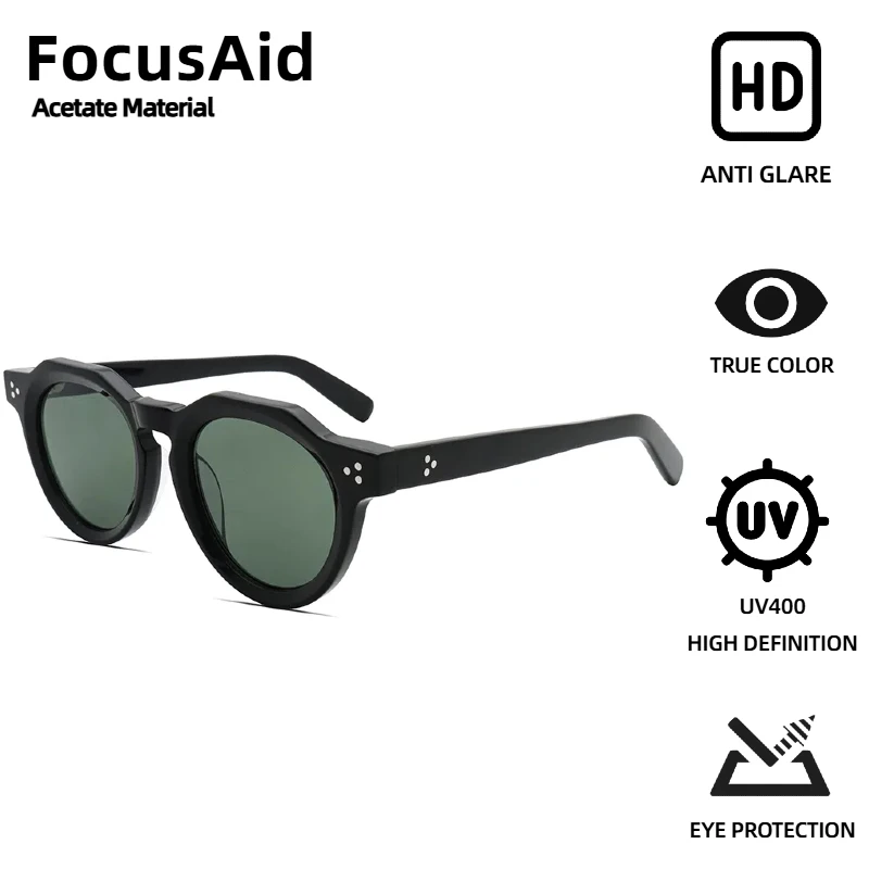 FocusAid Korean Retro Sunglasses Women's Oval Frame Men's Fashion Handmade Designer Acetate Sunglasses UV400 Nylon Lens
FocusAid Korean Retro Sunglasses Women's Oval Frame Men's Fashion Handmade Designer Acetate Sunglasses UV400 Nylon Lens