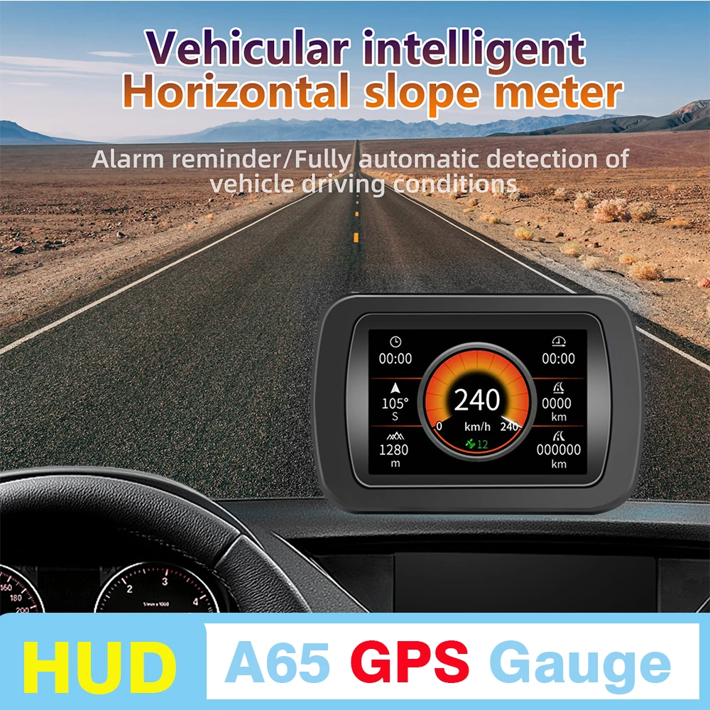 A65 Car HUD Digital Inclinemeter Off-road 4x4 GPS Hud Speedometer Multi-function Head Up Display Slope Meter Total Mileage 
A65 Car HUD Digital Inclinemeter Off-road 4x4 GPS Hud Speedometer Multi-function Head Up Display Slope Meter Total Mileage