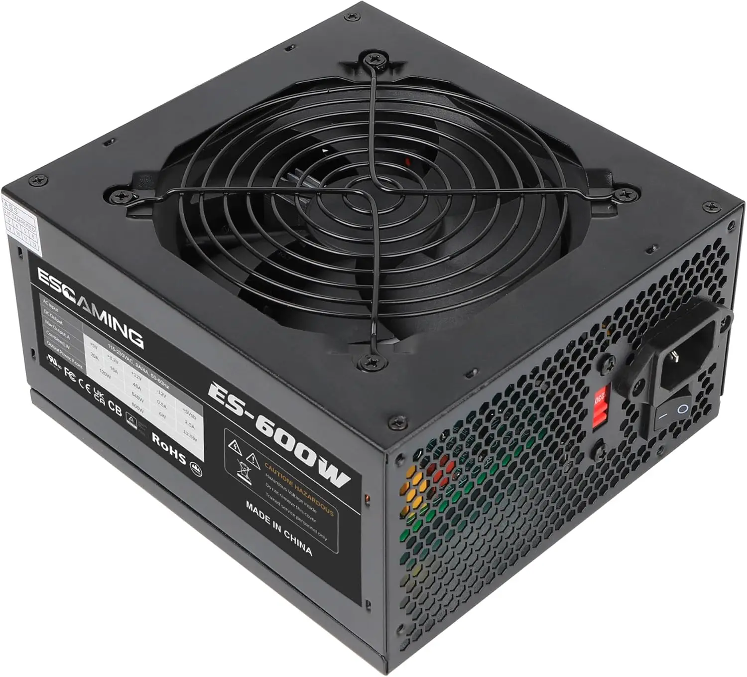 600W ATX Gaming Power Supply with Auto-Thermally Controlled 120mm Fan and Heavy-Duty Protections
600W ATX Gaming Power Supply with Auto-Thermally Controlled 120mm Fan and Heavy-Duty Protections