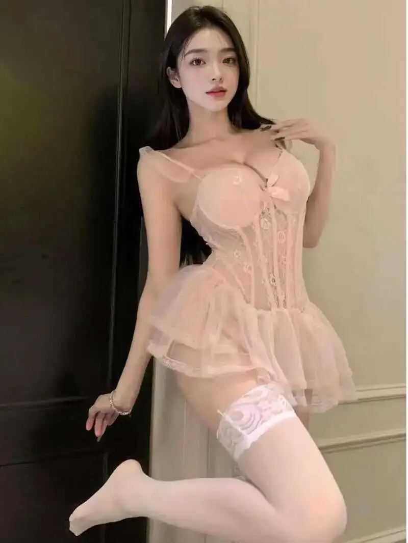 Luxury With Light Chest Cushion Fun Lingerie Fishbone Waistband Vest Pure Desire Bandage sets white lace skirt POLYESTER YS8H
Luxury With Light Chest Cushion Fun Lingerie Fishbone Waistband Vest Pure Desire Bandage sets white lace skirt POLYESTER YS8H