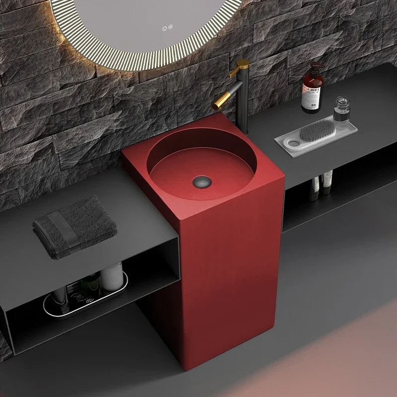 External inner round stainless steel column basin wash basin hotel bathroom floor-to-ceiling integrated washbasin wash basin
External inner round stainless steel column basin wash basin hotel bathroom floor-to-ceiling integrated washbasin wash basin