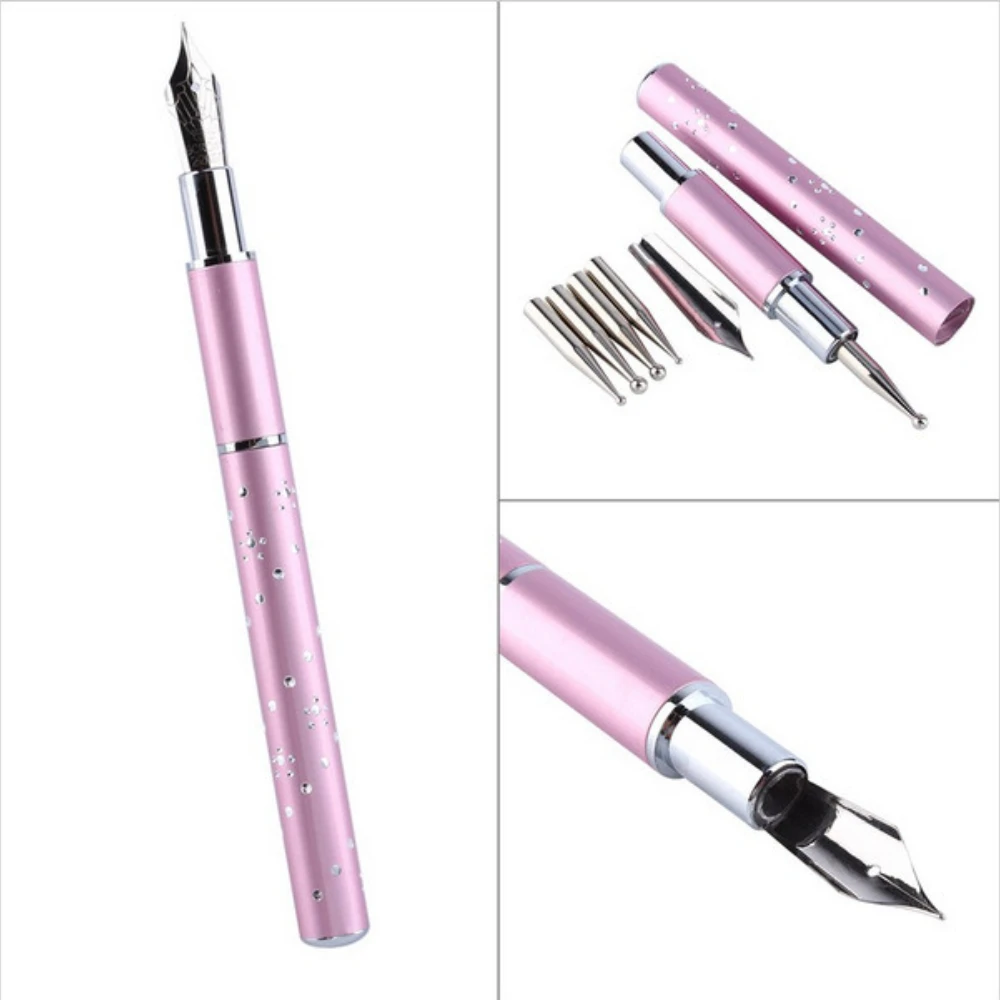 6 in 1 Stainless Steel Nail Art Pen Replaceable Metal Head Dotting Drill Pens DIY Carving Flower Painting Pen Manicure
6 in 1 Stainless Steel Nail Art Pen Replaceable Metal Head Dotting Drill Pens DIY Carving Flower Painting Pen Manicure