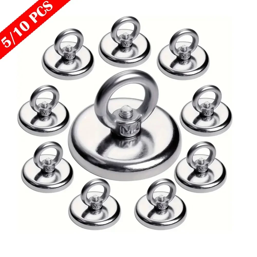 5/10Pcs Super Strong Neodymium Fishing N52 Magnets Heavy Duty Rare Earth Magnet with Eyebolt for Salvage Magnetic Fishing Magnet
5/10Pcs Super Strong Neodymium Fishing N52 Magnets Heavy Duty Rare Earth Magnet with Eyebolt for Salvage Magnetic Fishing Magnet