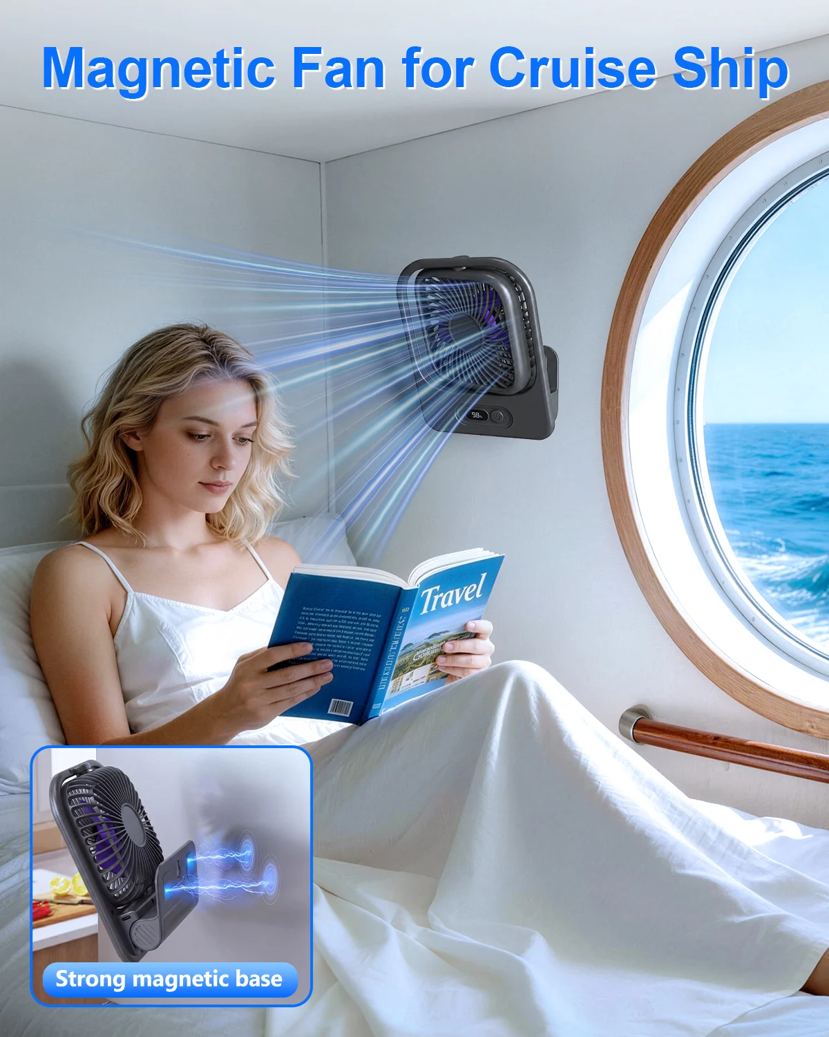Hipacool Mganetic & Hang Fan for Cruise Ship 3000mAh Rechargeable Cooling Fan fro Wall & Desktop Foldable & 360° Adjustable Fan
Hipacool Mganetic & Hang Fan for Cruise Ship 3000mAh Rechargeable Cooling Fan fro Wall & Desktop Foldable & 360° Adjustable Fan