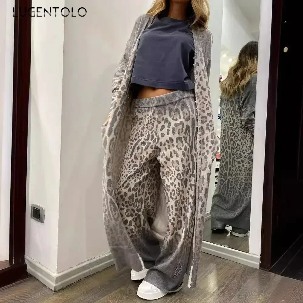 Women Leopard Pants Cots Set Loose Long Sleeve Cardigan Overcoat Print Elastic Casual Trousers Lady New Spring Fashion Cloth
Women Leopard Pants Cots Set Loose Long Sleeve Cardigan Overcoat Print Elastic Casual Trousers Lady New Spring Fashion Cloth