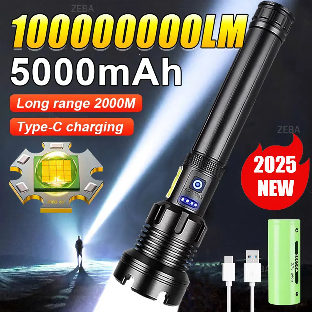 2025 New 15000mAh XHP390 Flashlights 100000LM Ultra Powerful Flashlight USB Rechargeable Lantern Outdoor Fishing Camping Torch
2025 New 15000mAh XHP390 Flashlights 100000LM Ultra Powerful Flashlight USB Rechargeable Lantern Outdoor Fishing Camping Torch