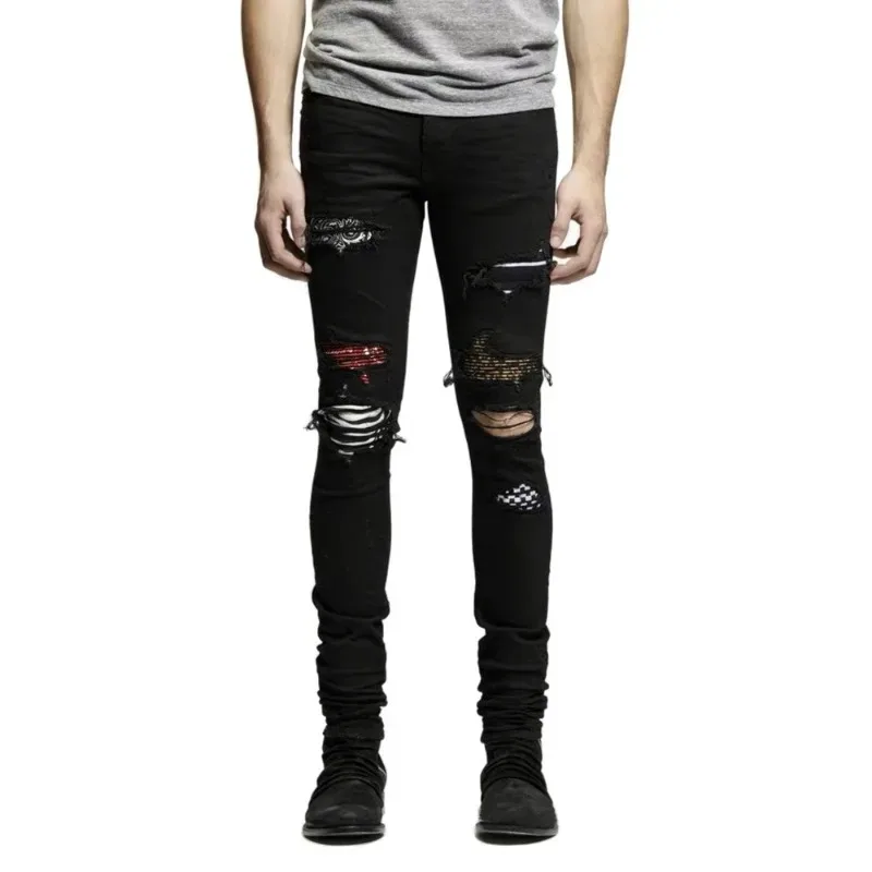 Men Jeans Denim Washing Distressed Pencil Pants Skinny Pockets High Street Spliced Zipper Fly Sheath Ankle Length 2024 Print
Men Jeans Denim Washing Distressed Pencil Pants Skinny Pockets High Street Spliced Zipper Fly Sheath Ankle Length 2024 Print