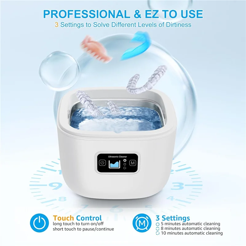 B46B-Ultrasonic Cleaner For Retainer, Denture, Mouth Guard, Toothbrush Head, 43Khz 255ML Ultrasonic Retainer EU Plug
B46B-Ultrasonic Cleaner For Retainer, Denture, Mouth Guard, Toothbrush Head, 43Khz 255ML Ultrasonic Retainer EU Plug