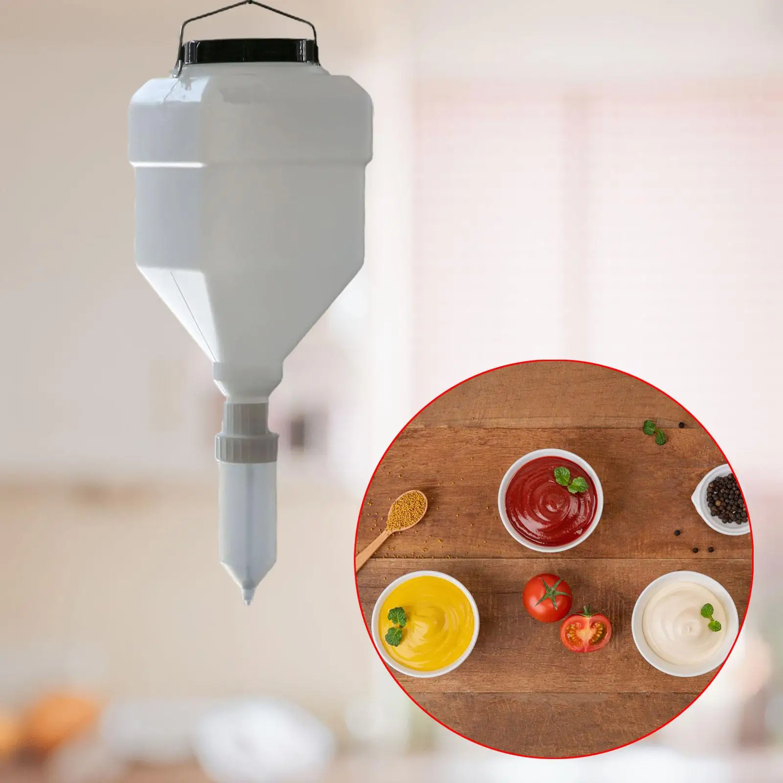 Condiment Squeeze Bottle Large Hanging 5.5L Salad Dressing Bottle Reusable Ketchup Dispenser for Food Trucks Fast Food BBQ Sauce
Condiment Squeeze Bottle Large Hanging 5.5L Salad Dressing Bottle Reusable Ketchup Dispenser for Food Trucks Fast Food BBQ Sauce