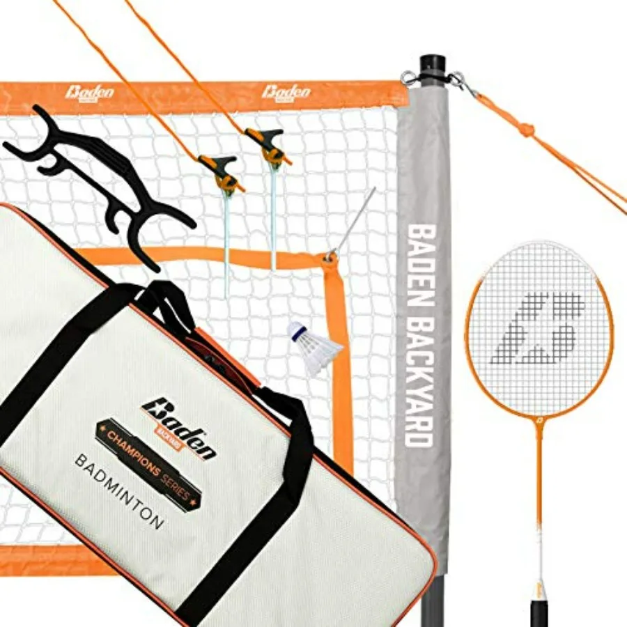 Champions Portable Badminton Set Regulation Net, 4 Racquets, 3 Shuttlecocks, Boundary and Carry Bag Ideal for Backyard Fun with
Champions Portable Badminton Set Regulation Net, 4 Racquets, 3 Shuttlecocks, Boundary and Carry Bag Ideal for Backyard Fun with