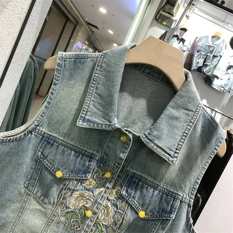 Винтажный джинсовый жилет с вышивкой, женский 2026, новинка весны и осени, джинсовый жилет без рукавов, женская короткая куртка, повседневный жилет, женские топы
Винтажный джинсовый жилет с вышивкой, женский 2026, новинка весны и осени, джинсовый жилет без рукавов, женская короткая куртка, повседневный жилет, женские топы