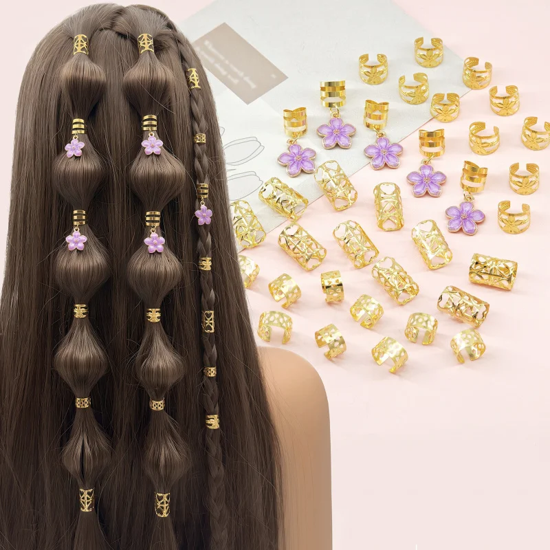 35Pcs Purple Camellia Hair Rings Dreadlock Beads Hair Cuffs Braids Hair Jewelry Hair Accessories For Women
35Pcs Purple Camellia Hair Rings Dreadlock Beads Hair Cuffs Braids Hair Jewelry Hair Accessories For Women