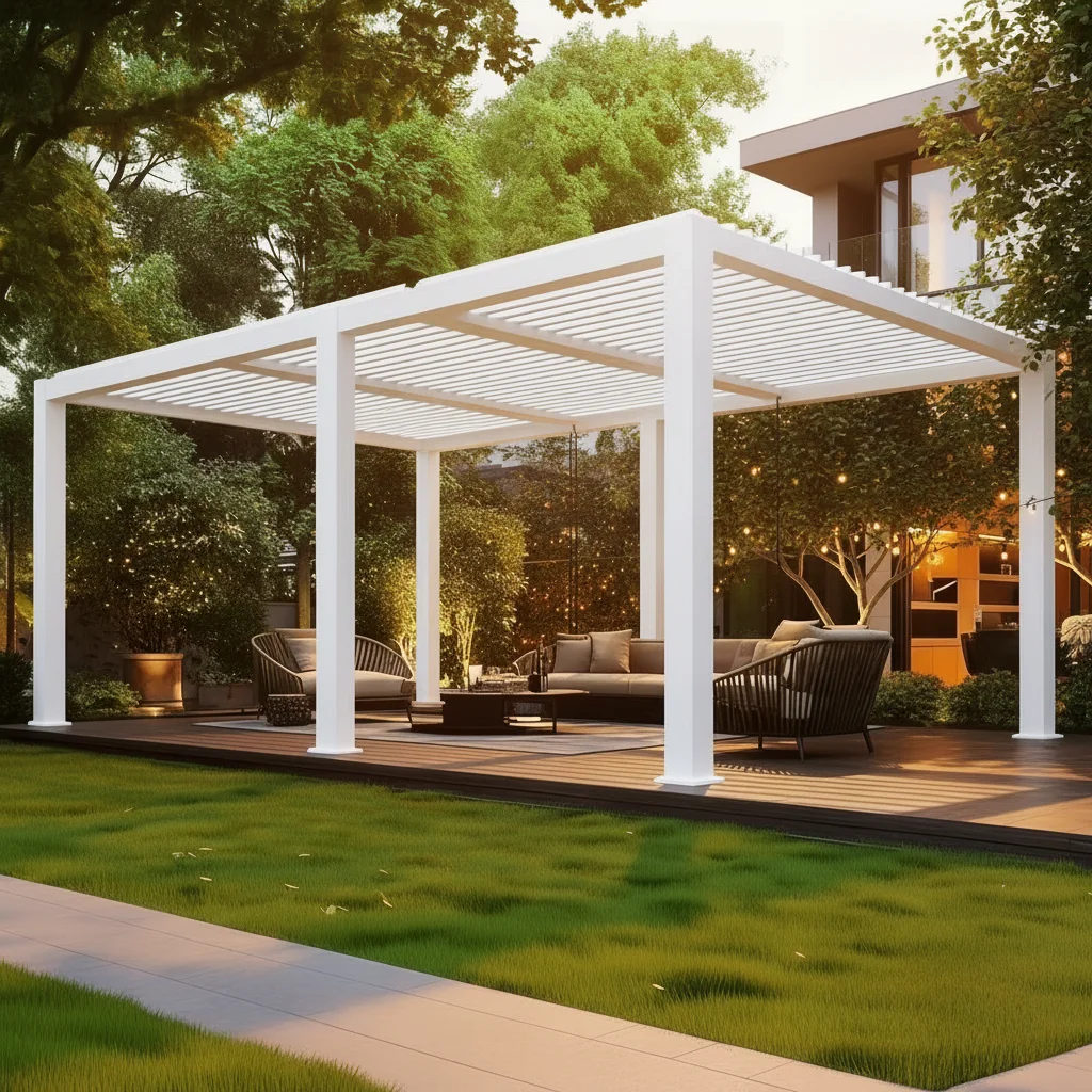 Aluminum Alloy Bioclimatic Adjustable Louvered Roof Pergola LED Waterproof Windproof Luxury Outdoor Balcony Gazebo Customizable
Aluminum Alloy Bioclimatic Adjustable Louvered Roof Pergola LED Waterproof Windproof Luxury Outdoor Balcony Gazebo Customizable