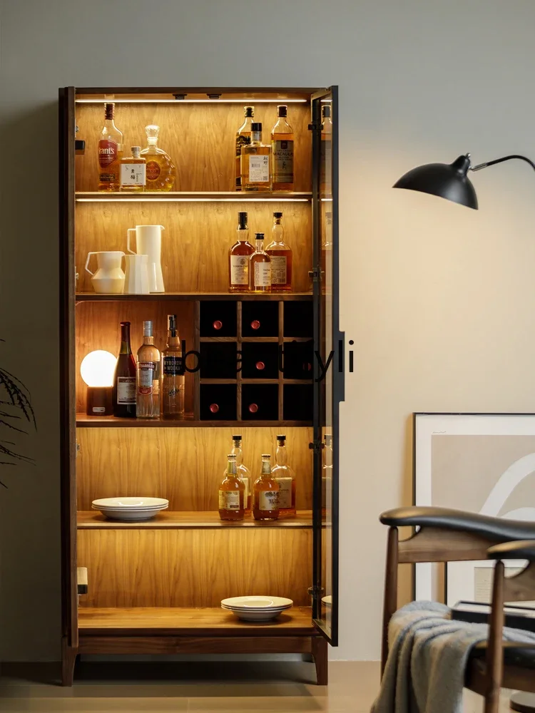 v North American black walnut wine cabinet living room solid wood display cabinet modern glass door storage cabinet
v North American black walnut wine cabinet living room solid wood display cabinet modern glass door storage cabinet