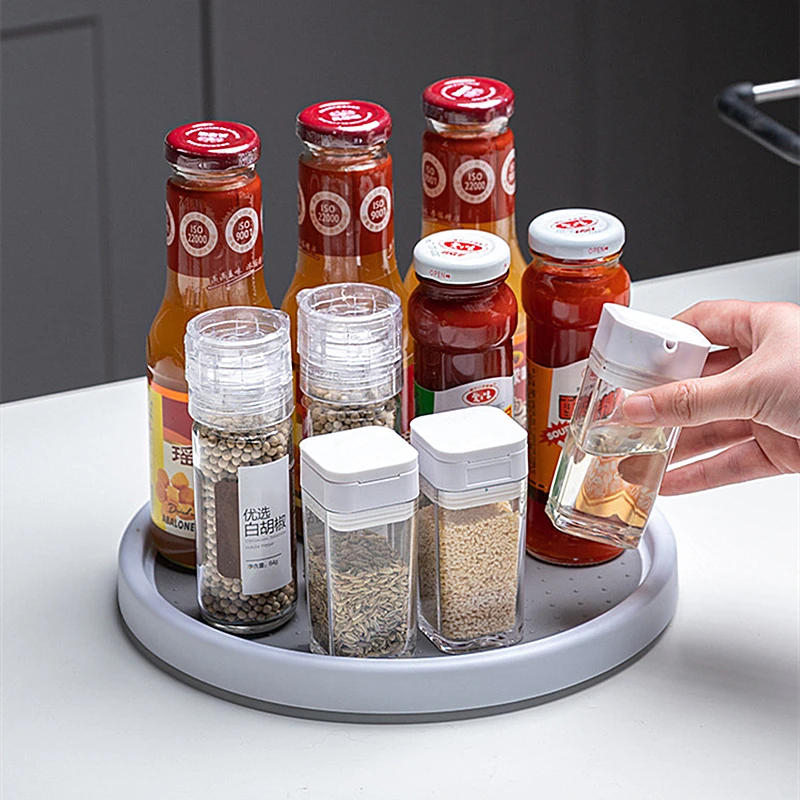 Plastic Kitchen Rotatable Storage Rack Cabinet Turntable Multifunctional Spice Racks Accommodate Tray for Household Spices
Plastic Kitchen Rotatable Storage Rack Cabinet Turntable Multifunctional Spice Racks Accommodate Tray for Household Spices