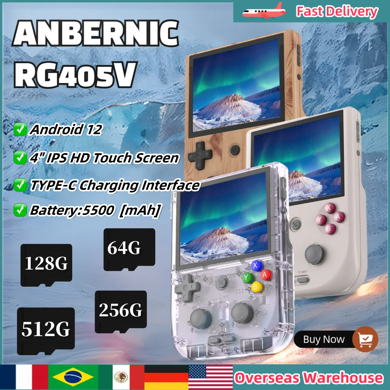 Anbernic RG405V Handheld Game Console Android 12 System 4" IPS HD Touch Screen T618 64-bit Wifi Portable Retro Game Player Gifts
Anbernic RG405V Handheld Game Console Android 12 System 4" IPS HD Touch Screen T618 64-bit Wifi Portable Retro Game Player Gifts