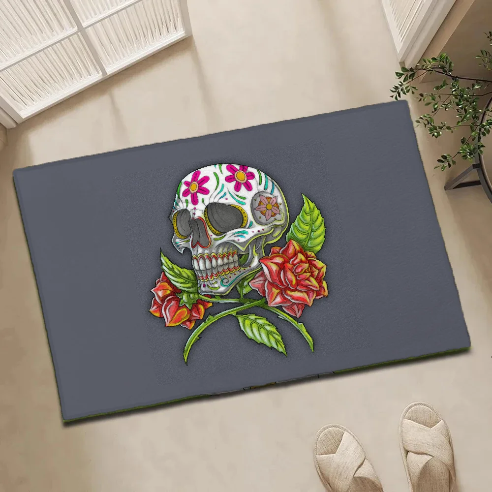 New Rug Flower&skull Carpet in the Bedroom Fashion Bathroom Mat for Hallway on the Floor Carpet Living Room Entrance Door Mat
New Rug Flower&skull Carpet in the Bedroom Fashion Bathroom Mat for Hallway on the Floor Carpet Living Room Entrance Door Mat