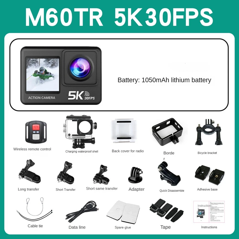 NCZOBOE 5K 30FPS Action Camera 48MP 2" Touch Dual Screen Wi-Fi EIS 170° DVR Webcam Wireless Mic 30M Waterproof Sport Camera
NCZOBOE 5K 30FPS Action Camera 48MP 2" Touch Dual Screen Wi-Fi EIS 170° DVR Webcam Wireless Mic 30M Waterproof Sport Camera