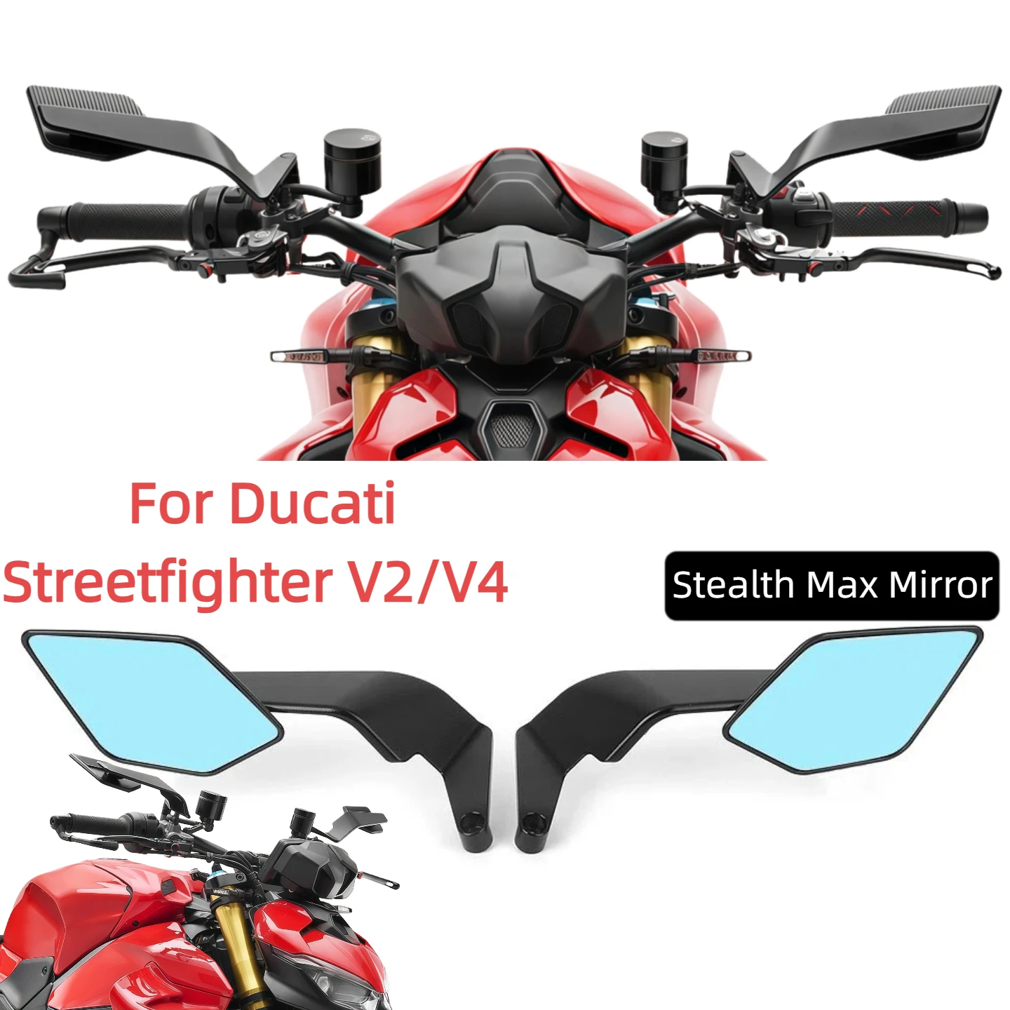 CNC Aluminum Adjustable Rearview Mirrors For Ducati Streetfighter V4S / V2 2020-2025, New Motorcycle Side Mirrors
CNC Aluminum Adjustable Rearview Mirrors For Ducati Streetfighter V4S / V2 2020-2025, New Motorcycle Side Mirrors