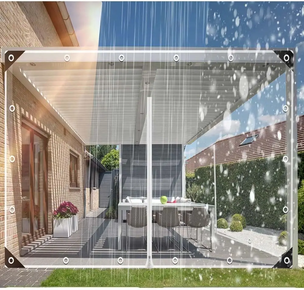 Clear Waterproof PVC Tarp Curtains with Zipper Door for Gazebos, Patios, Balconies - 9.8ft x 9.8ft
Clear Waterproof PVC Tarp Curtains with Zipper Door for Gazebos, Patios, Balconies - 9.8ft x 9.8ft