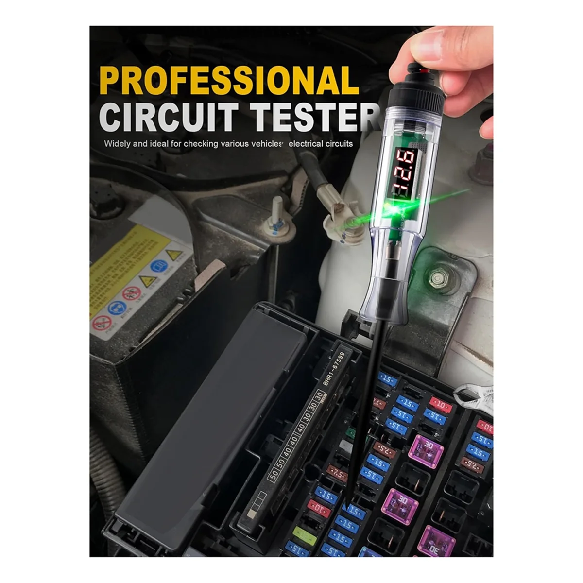 ABIY-Test Light Automotive 5-90V Digital LED Circuit Tester with Voltage Display, Auto Bidirectional Voltage Tester
ABIY-Test Light Automotive 5-90V Digital LED Circuit Tester with Voltage Display, Auto Bidirectional Voltage Tester
