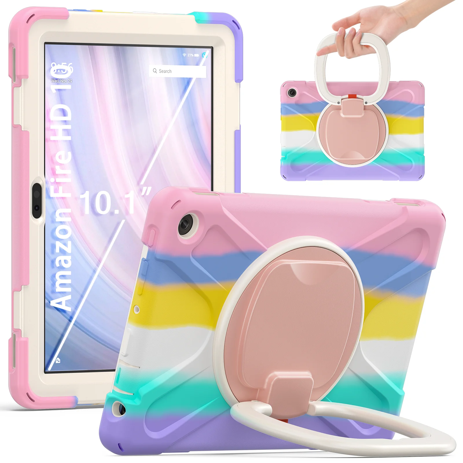 Shockproof Case With 360 Rotatable Handle Grip For Amazon Fire HD 10 2023 (13th Generation) 10.1inch Funda Heavy Duty Cover
Shockproof Case With 360 Rotatable Handle Grip For Amazon Fire HD 10 2023 (13th Generation) 10.1inch Funda Heavy Duty Cover