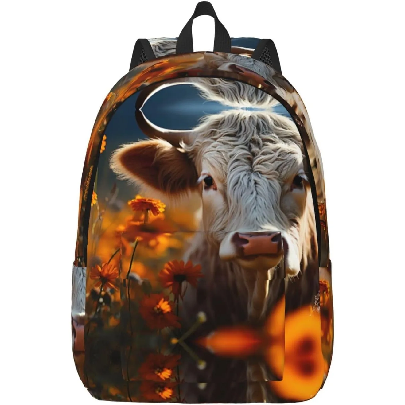 Travel Laptop Backpack - Sunflower Cow in Flower Field Computer Canvas Backpack Bag with Adjustable Straps 
Travel Laptop Backpack - Sunflower Cow in Flower Field Computer Canvas Backpack Bag with Adjustable Straps