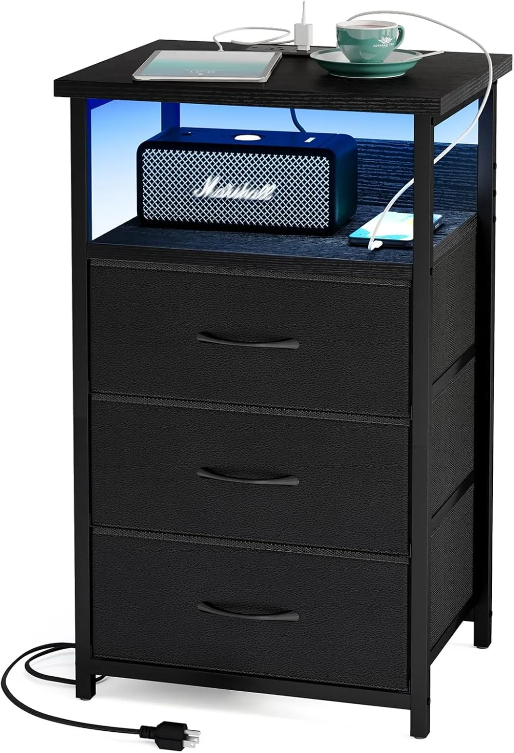 Fixwal Night Stand with Charging Station, LED Nightstand with Ports Drawers with PU Finish
Fixwal Night Stand with Charging Station, LED Nightstand with Ports Drawers with PU Finish