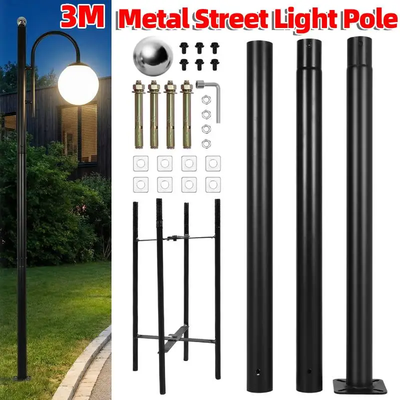 10Ft Tall Street Light Pole with Rebar Cage Base Rust-Resistant Street Lamp Post Weather-Resistant for Street/Parking Lots/Park
10Ft Tall Street Light Pole with Rebar Cage Base Rust-Resistant Street Lamp Post Weather-Resistant for Street/Parking Lots/Park