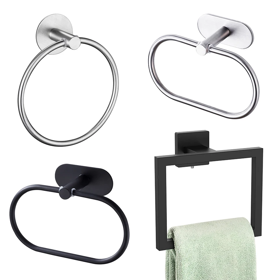 Stainless Steel Towel Ring Hook Bathroom Wall Mounted Towel Holder Square Roundness Hardware Accessories
Stainless Steel Towel Ring Hook Bathroom Wall Mounted Towel Holder Square Roundness Hardware Accessories