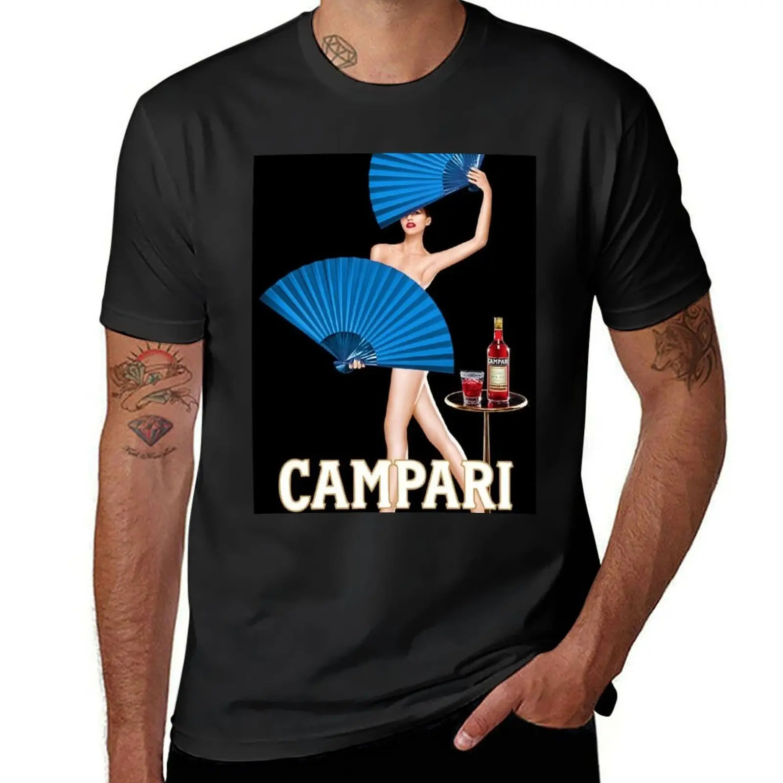 Classic Campari Girl with Blue Fans Alcoholic Aperitif Vintage Advertising Poster T-Shirt oversizeds Short sleeve tee men
Classic Campari Girl with Blue Fans Alcoholic Aperitif Vintage Advertising Poster T-Shirt oversizeds Short sleeve tee men