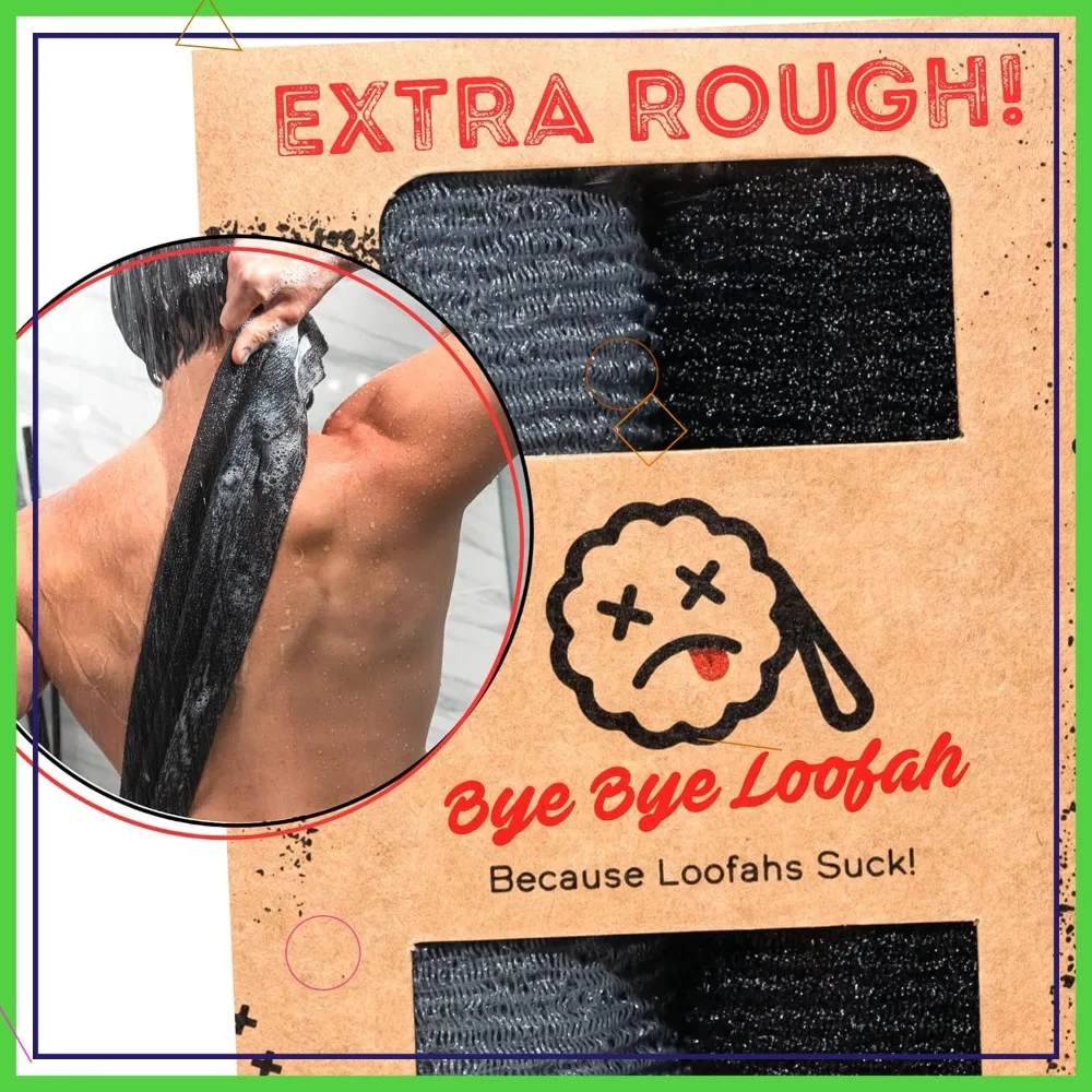 Extra Rough Exfoliating Washcloth - Extreme Body & Back Scrubber, Extra Long, 2 Pack (Black & Grey)
Extra Rough Exfoliating Washcloth - Extreme Body & Back Scrubber, Extra Long, 2 Pack (Black & Grey)