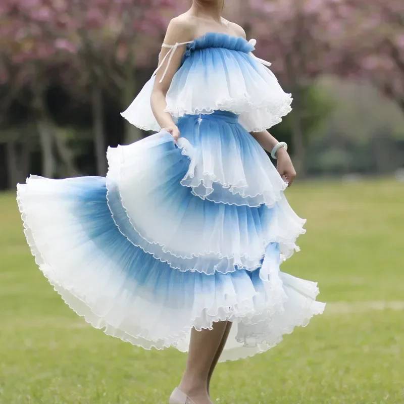 New Wavy gradient cake skirt length A-line slim mesh
New Wavy gradient cake skirt length A-line slim mesh