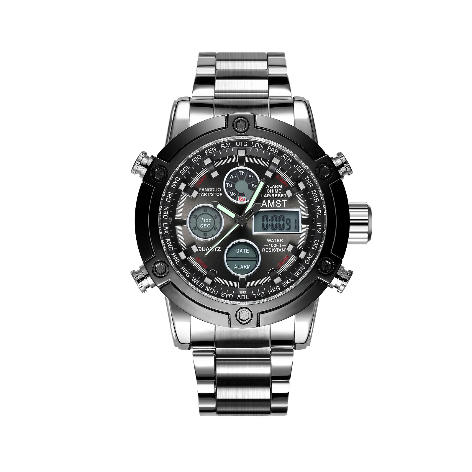 AMST popular fashion atmosphere watch multi-function steel belt large display double display student electronic watch
AMST popular fashion atmosphere watch multi-function steel belt large display double display student electronic watch