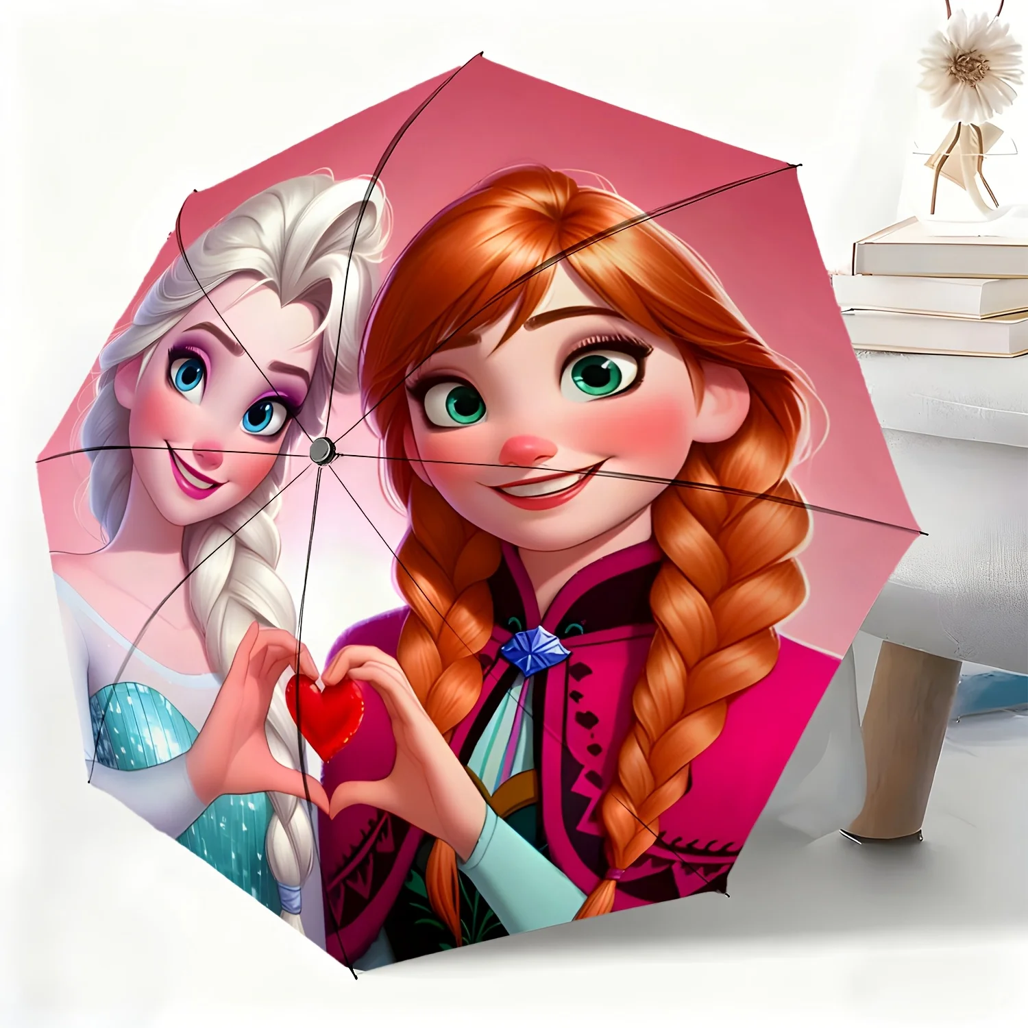 A Fully Automatic Umbrella Featuring Elsa And Anna from Frozen, Suitable for All Occasions As a Sun And Rain Umbrella, Portabl
A Fully Automatic Umbrella Featuring Elsa And Anna from Frozen, Suitable for All Occasions As a Sun And Rain Umbrella, Portabl