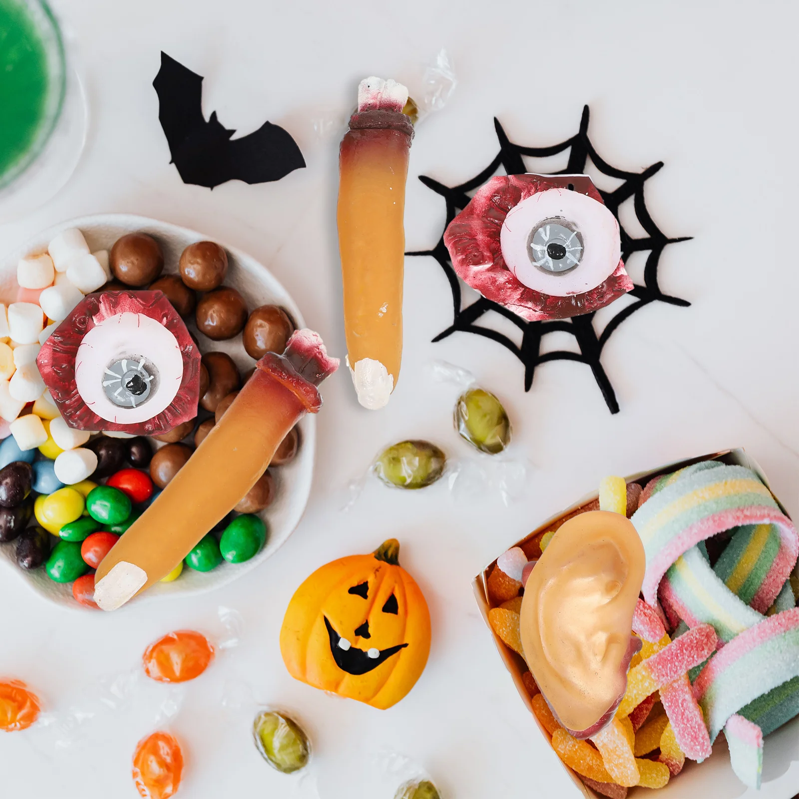 Halloween Horror Decor 4Pcs Fake Eyeballs Bloody Ear Finger Props Spooky Party Supplies Creepy Blood Effects for Costume Events
Halloween Horror Decor 4Pcs Fake Eyeballs Bloody Ear Finger Props Spooky Party Supplies Creepy Blood Effects for Costume Events