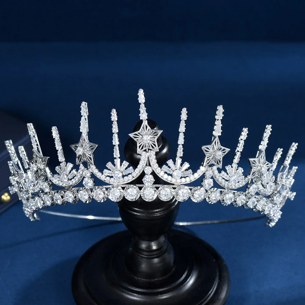 HIBRIDE Sparkling Girl Got Engaged Women Wedding Bride Hair Jewelry Star Shape Cubic Zirconia Tiara&Crown Corona Princesa C-39
HIBRIDE Sparkling Girl Got Engaged Women Wedding Bride Hair Jewelry Star Shape Cubic Zirconia Tiara&Crown Corona Princesa C-39